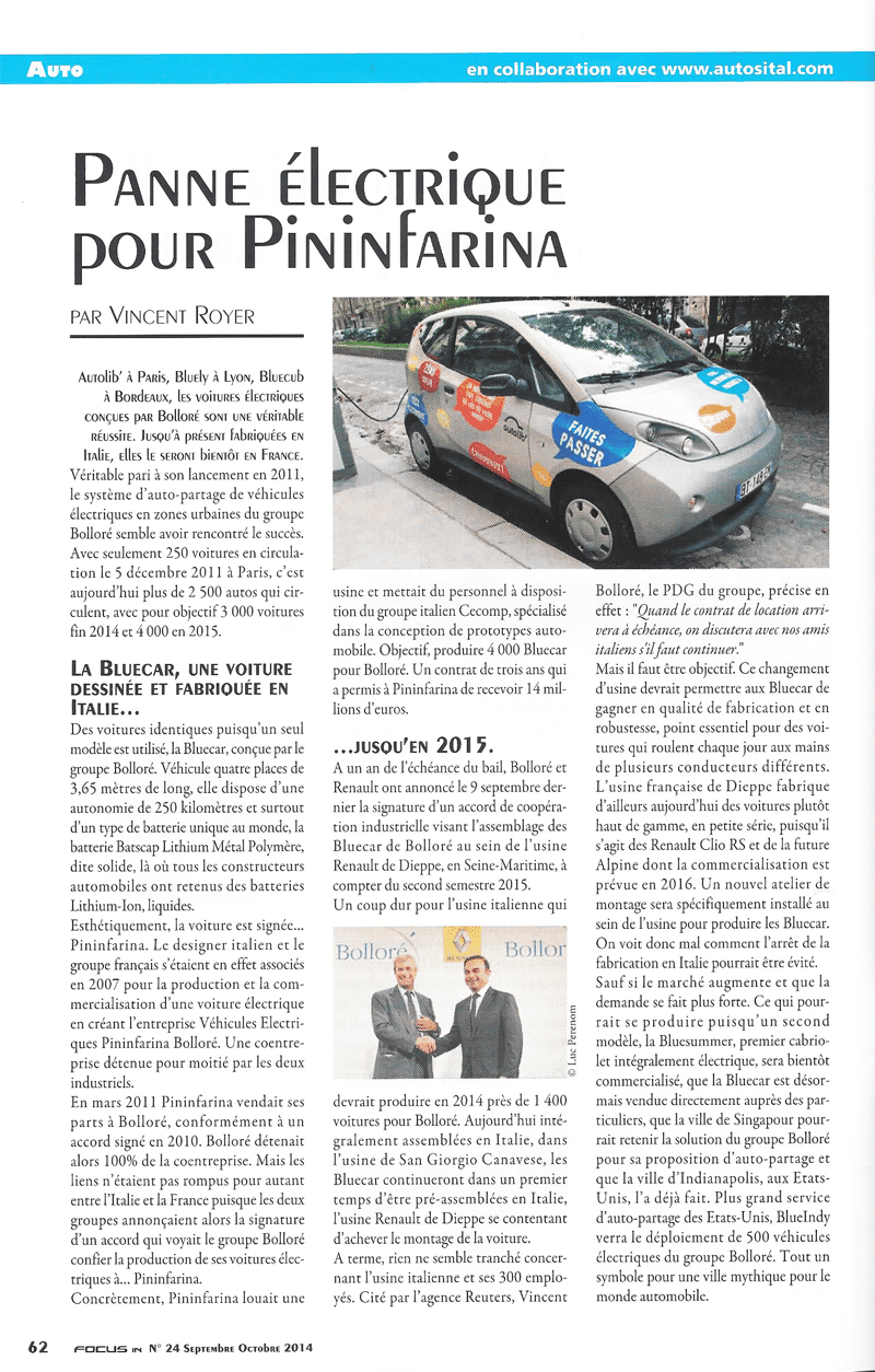 Panne électrique pour Pininfarina - Focus In 24